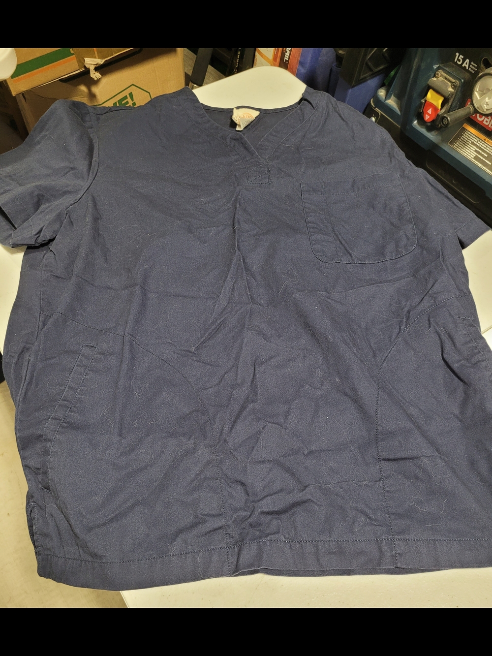 koi Men's Navy Medical Scrub Top and Cargo Pants - Picture 2 of 8